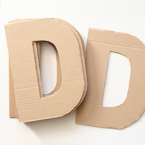 How to Make 3D Letters from Cardboard letter W , 3D letter DIY