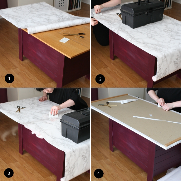 Diy Friday Contact Paper Table Top, How To Use Contact Paper On Desk